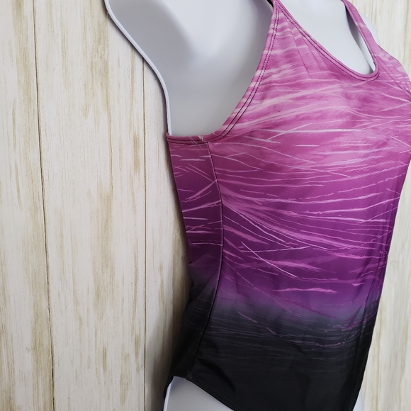 Upopby Swimsuit One Piece Purple Gradient Crisscross Back Size Small NWT - Picture 2 of 13